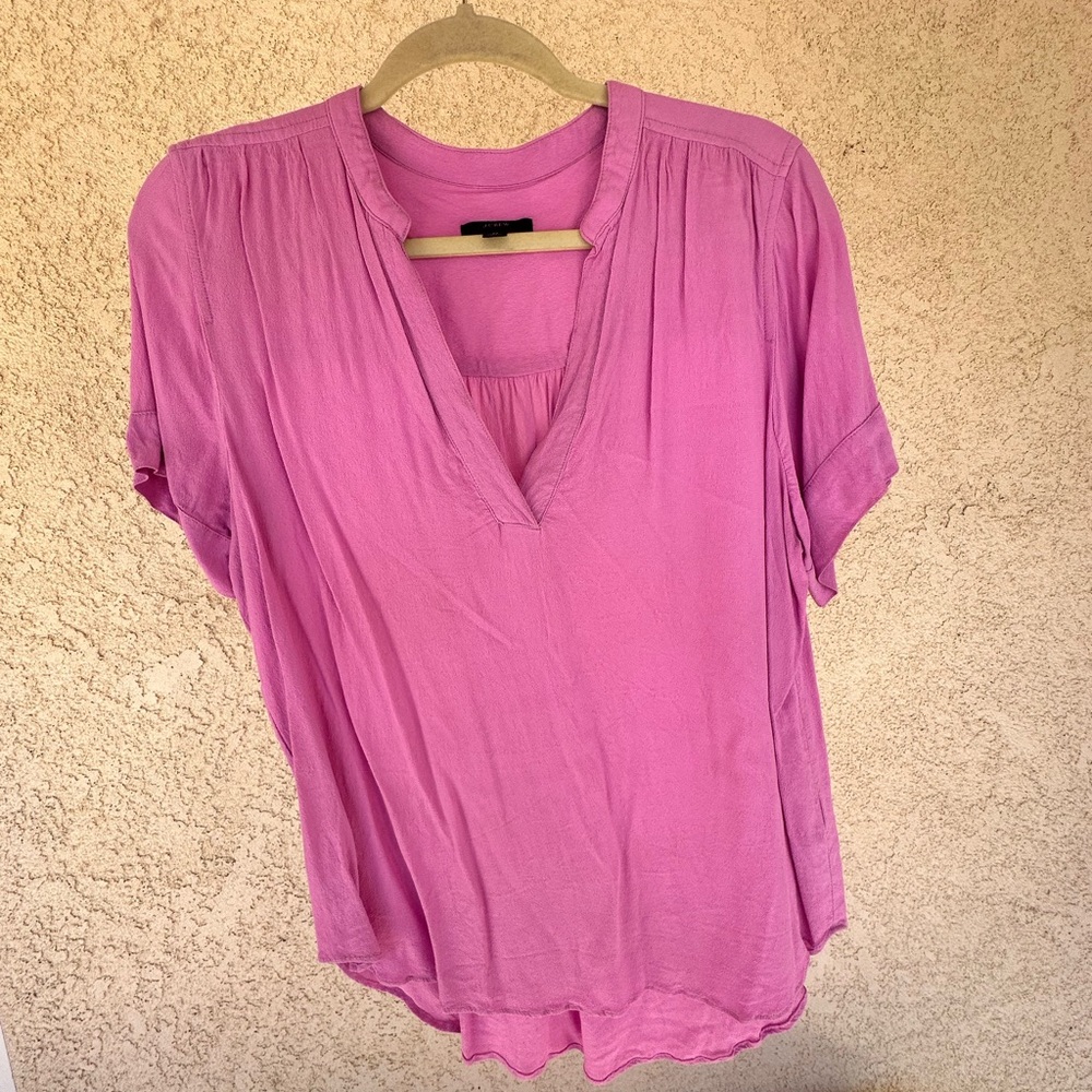 J. Crew Women's Blouse in Vibrant Pink